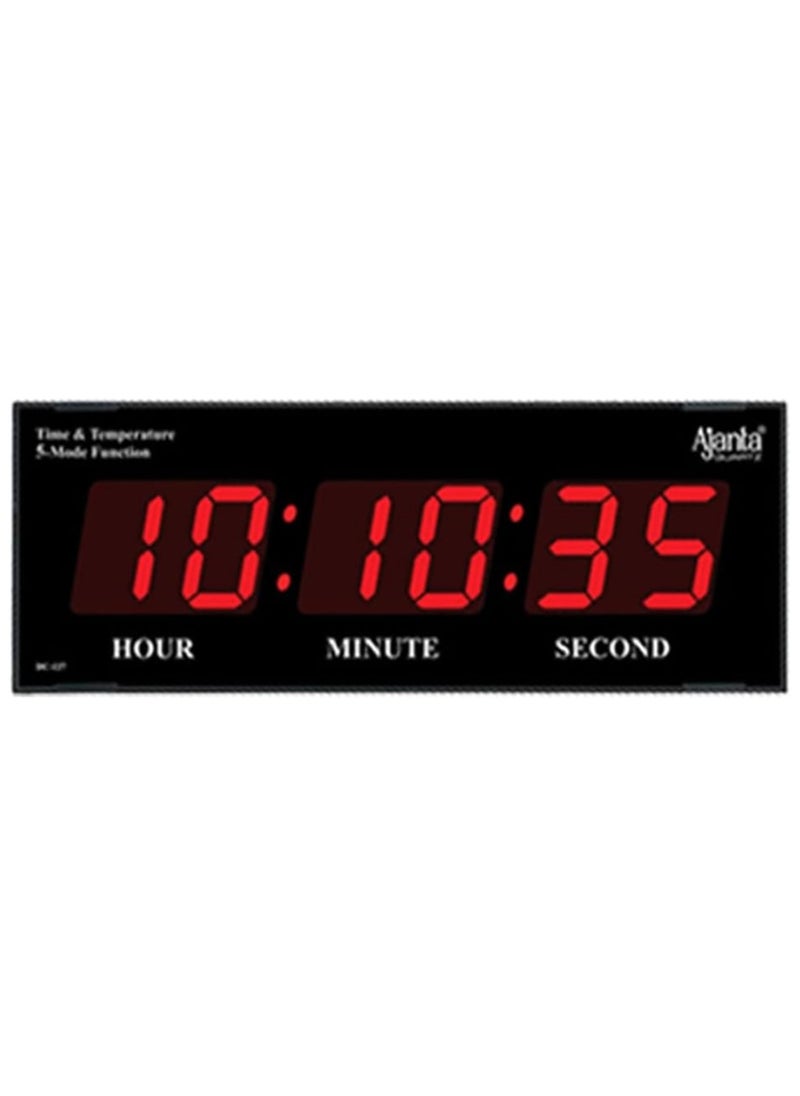 Ajanta Quartz Digital Wall Clock for Home and Office Red Plastic 36W x 14H CM