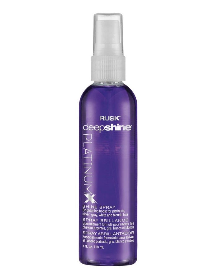 RUSK Deepshine PlatinumX Shine Spray, 4 Oz, Shine Spray Creates Luminous Shine and Pairs Well with Heat Styling for a Glossy Finish