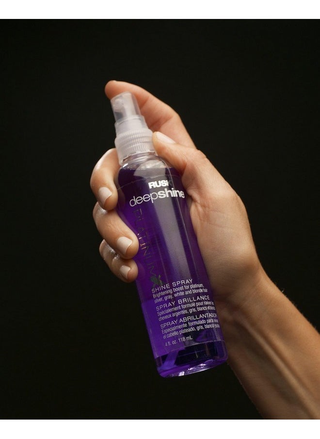 RUSK Deepshine PlatinumX Shine Spray, 4 Oz, Shine Spray Creates Luminous Shine and Pairs Well with Heat Styling for a Glossy Finish