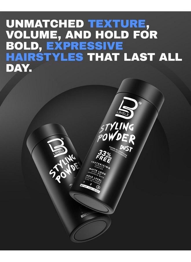 L3 Level 3 Styling Powder - Natural Look Mens Powder - Easy to Apply with No Oil or Greasy Residue (Small - 30 Grams)