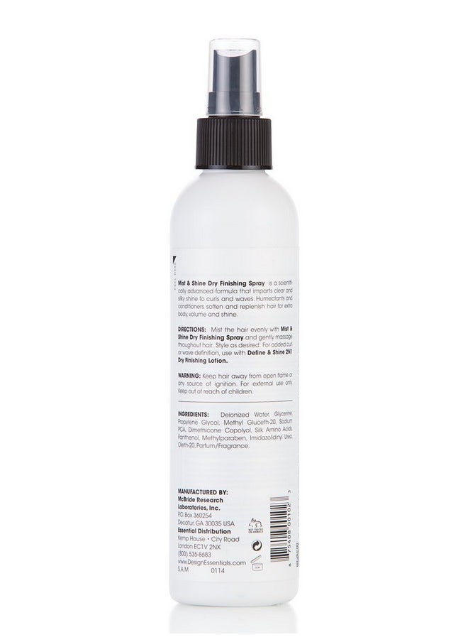 Design Essentials Wave By Design Mist & Shine Dry Finishing Spray - Moisturizes & Add Shine - 8 Oz