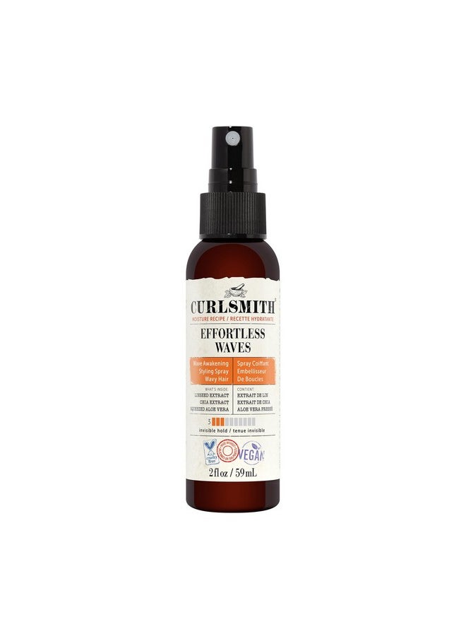 CURLSMITH - Effortless Waves Styling Spray, Lightweight and Moisturising, Reduce Frizz, Natural Look, For Wavy and Curly Hair, Vegan (59ml/2 fl oz) Trial or Travel Size