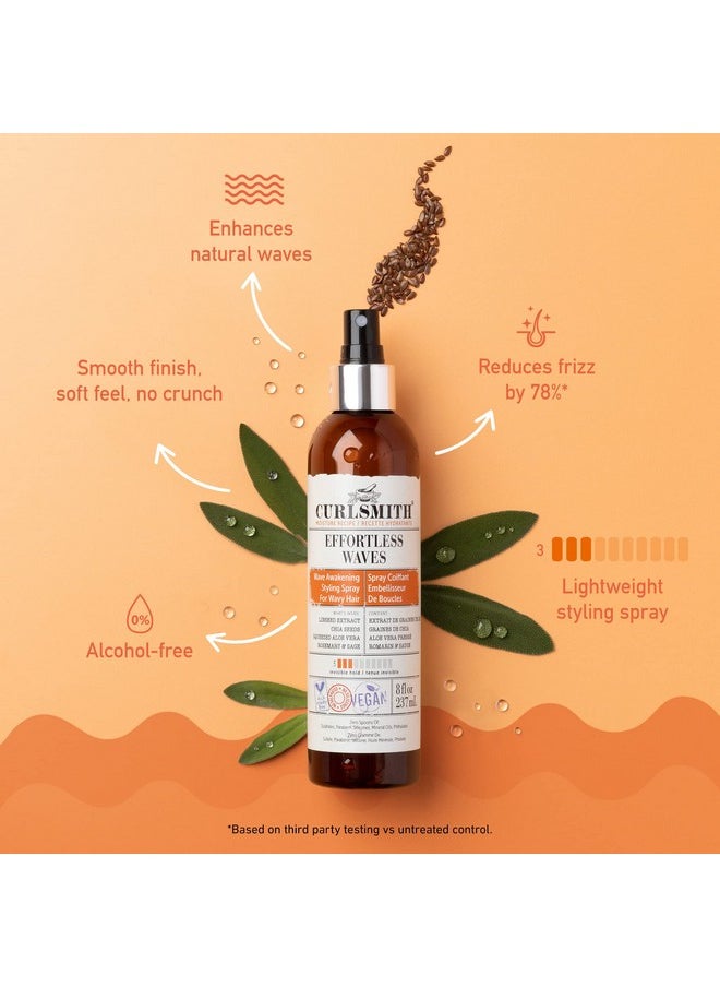 CURLSMITH - Effortless Waves Styling Spray, Lightweight and Moisturising, Reduce Frizz, Natural Look, For Wavy and Curly Hair, Vegan (59ml/2 fl oz) Trial or Travel Size