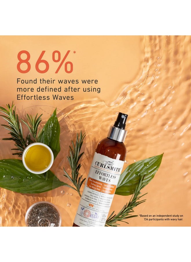 CURLSMITH - Effortless Waves Styling Spray, Lightweight and Moisturising, Reduce Frizz, Natural Look, For Wavy and Curly Hair, Vegan (59ml/2 fl oz) Trial or Travel Size