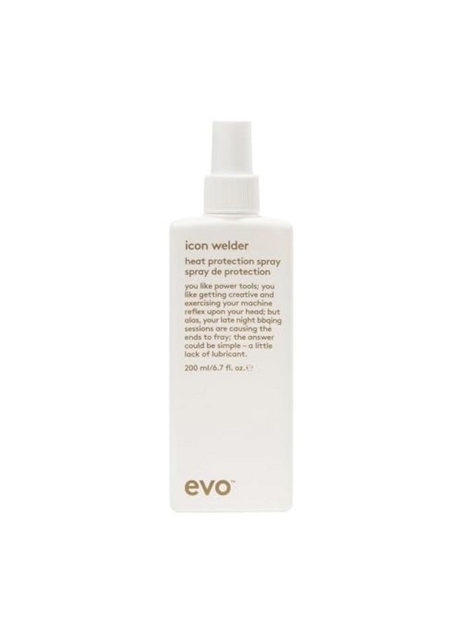EVO Icon Welder Heat Protection Spray - Leave-In Heat Protectant - Provides Style Support & Adds Shine - 200ml / 6.8fl.oz