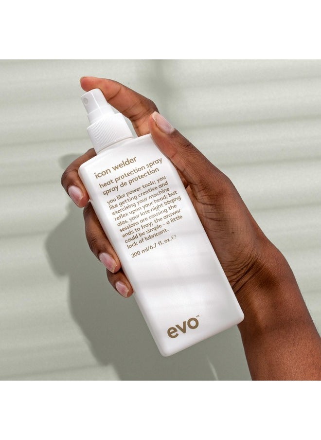 EVO Icon Welder Heat Protection Spray - Leave-In Heat Protectant - Provides Style Support & Adds Shine - 200ml / 6.8fl.oz