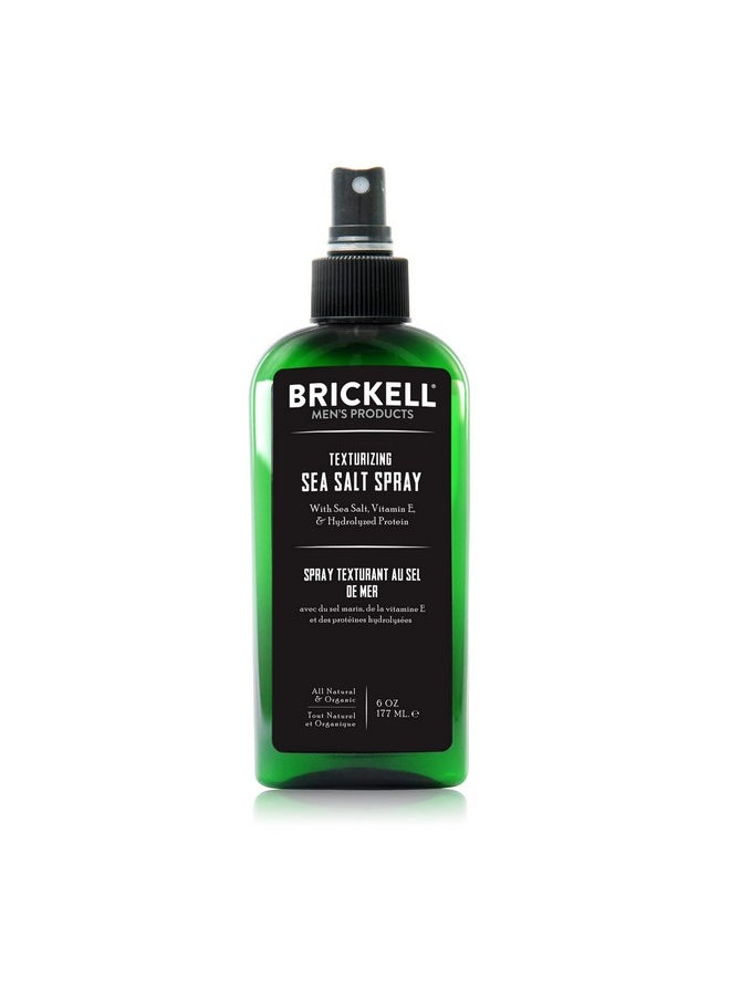 Brickell Men's Texturizing Sea Salt Spray for Men, Natural & Organic, Alcohol-Free, Lifts and Texturizes Hair for a Beach or Surfer Hair Style, 6 Ounce