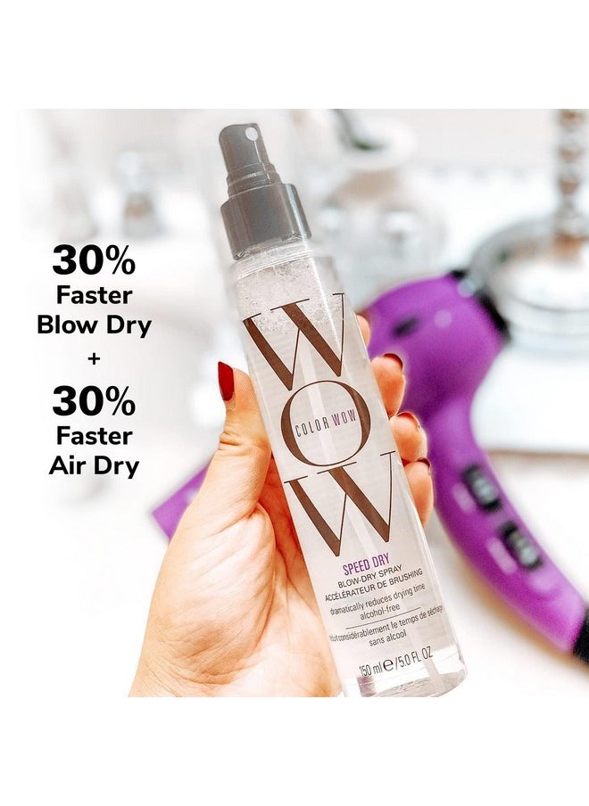 COLOR WOW Speed Dry Blow Dry Spray - Cut Blow Dry Time by 30% | Heat Protectant, Prevent Breakage | Cruelty-Free & Gluten-Free