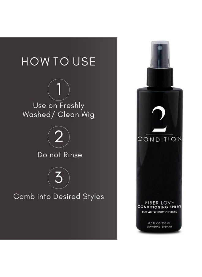Jon Renau Fiber Love Synthetic Conditioning Spray, 8.5 oz - Leave-In Conditioner for Wigs, Toppers & Hair Extensions - Detangles, Restores Shine & Protects Synthetic Fiber