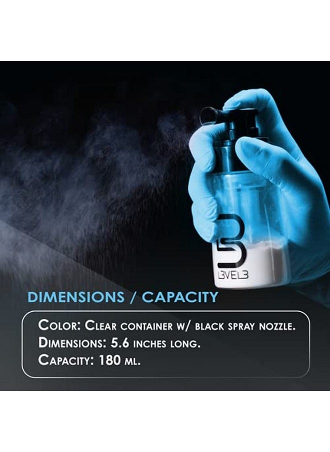 Level 3 Powder Bottle Spray - for Applying Talc and Powder - Barber Supplies and Barber Accessories - Comfortable to Hold and Spray - Level Three Spray Container