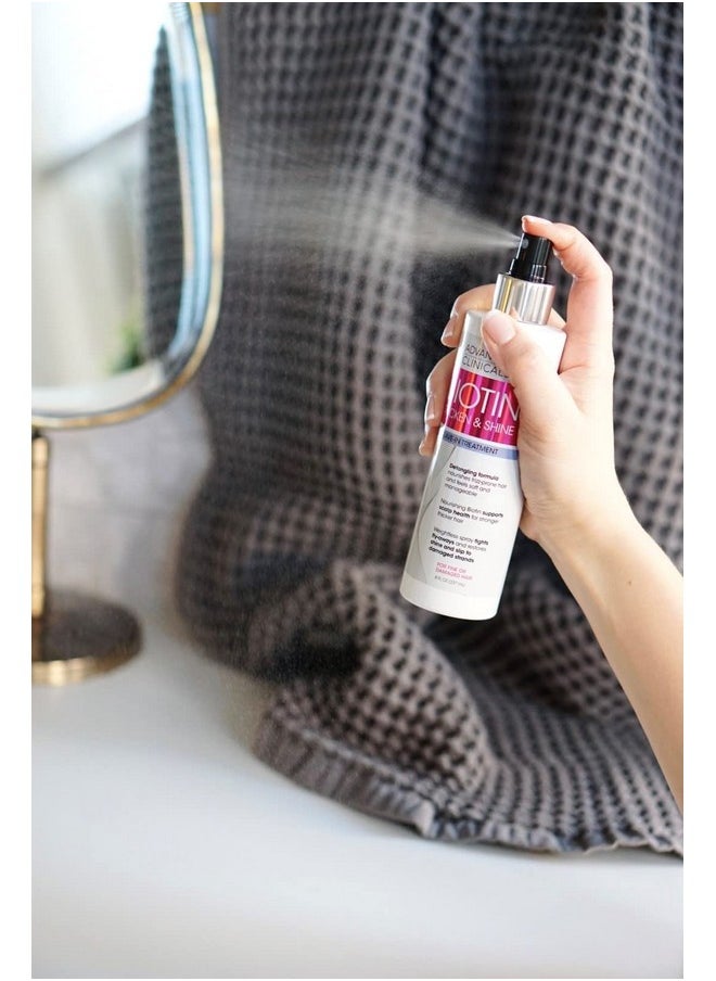 Advanced Clinicals Hair Spray Thicken & Shine Leave In Treatment, Nourishing Detangling Formula for Fine, Damaged, or Frizz Prone Hair, Supports Scalp Health for Strong Thick Hair, 8 Fl Oz