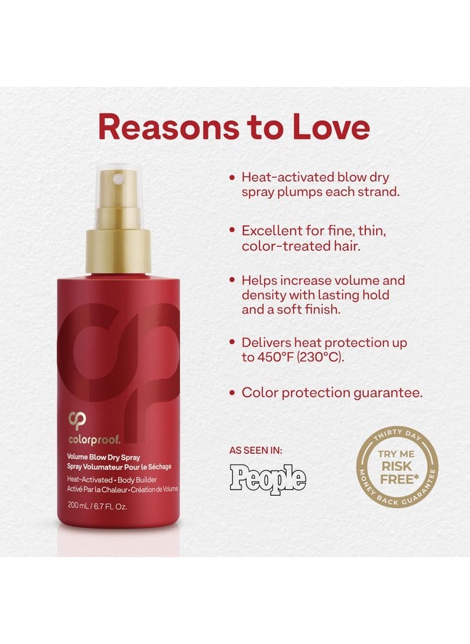 Colorproof Volume Blow Dry Spray Primer 6.7 Fl. Oz. Volumizing Heat Protection Spray for Hair, White Nectarine Scent