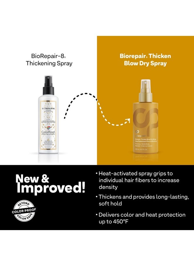 Colorproof Biorepair Thicken Blow Dry Spray, 6.7oz - For Thinning Color-Treated Hair, Increases Fullness, Volume, & Density, Lasting Hold & Soft Style, Thicker, Fuller Looking Hair