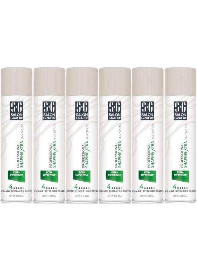 Salon Grafix Profession Shaping Hairspray, Extra Super Hold 4, 10 Oz (Pack of 6)