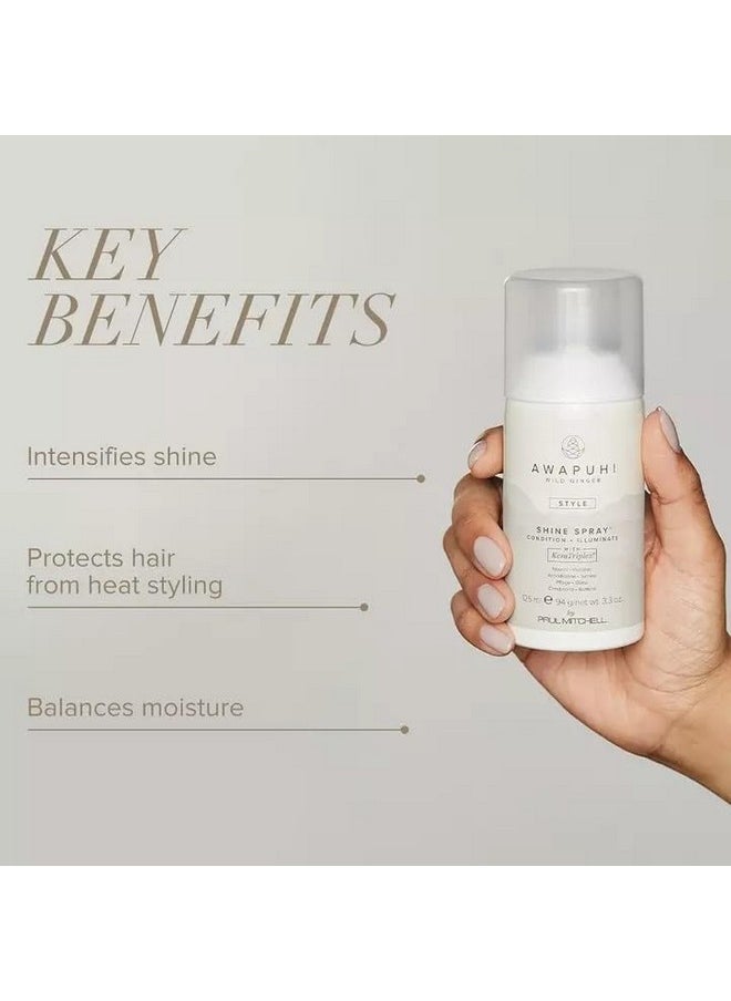 Awapuhi Wild Ginger by Paul Mitchell Shine Spray, Conditions + Adds Luminosity, For All Hair Types, 3.3 oz.