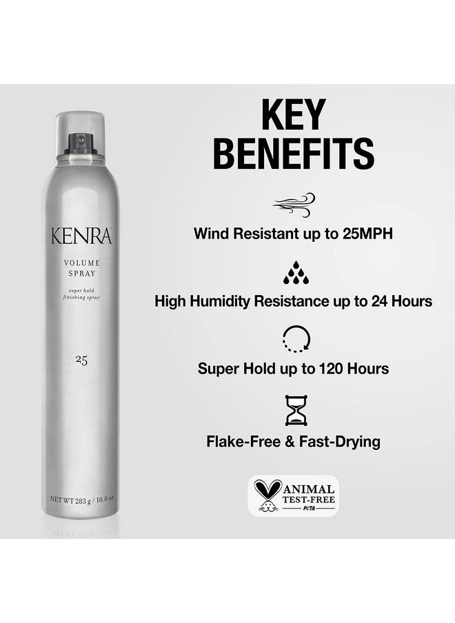 Kenra Volume Spray 25 50% | Super Hold Finishing & Styling Hairspray | Flake-free & Fast-drying | Wind & Humidity Resistance | All Hair Types | 16 oz (2-Pack)