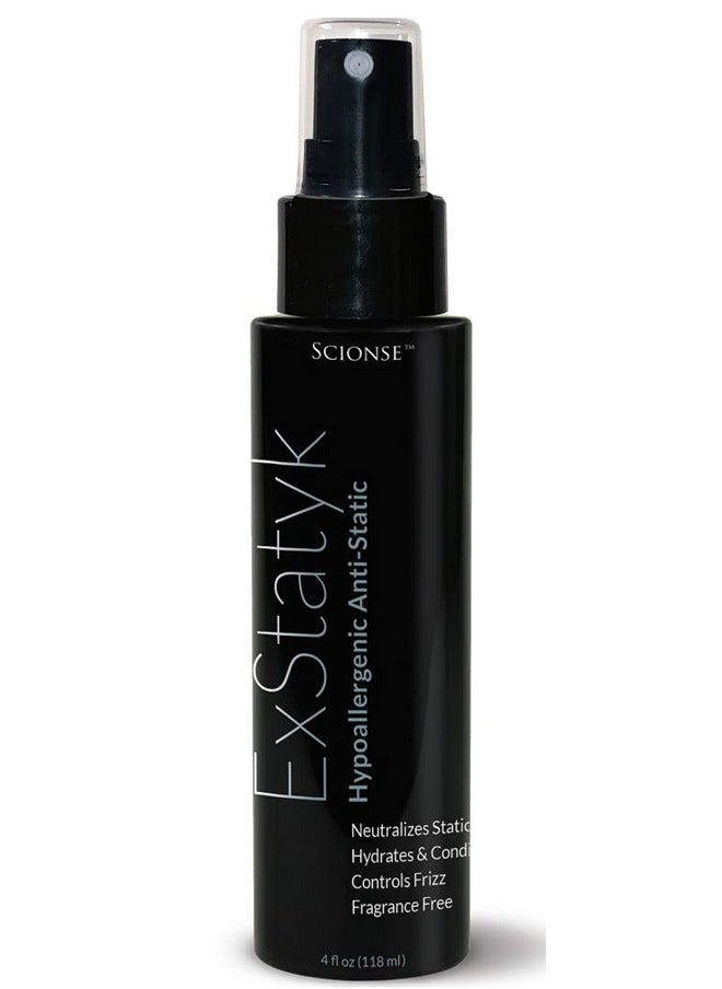ExStatyk - Anti Static Hypoallergenic Spray, Anti- Frizz, Fragrance Free, unscented