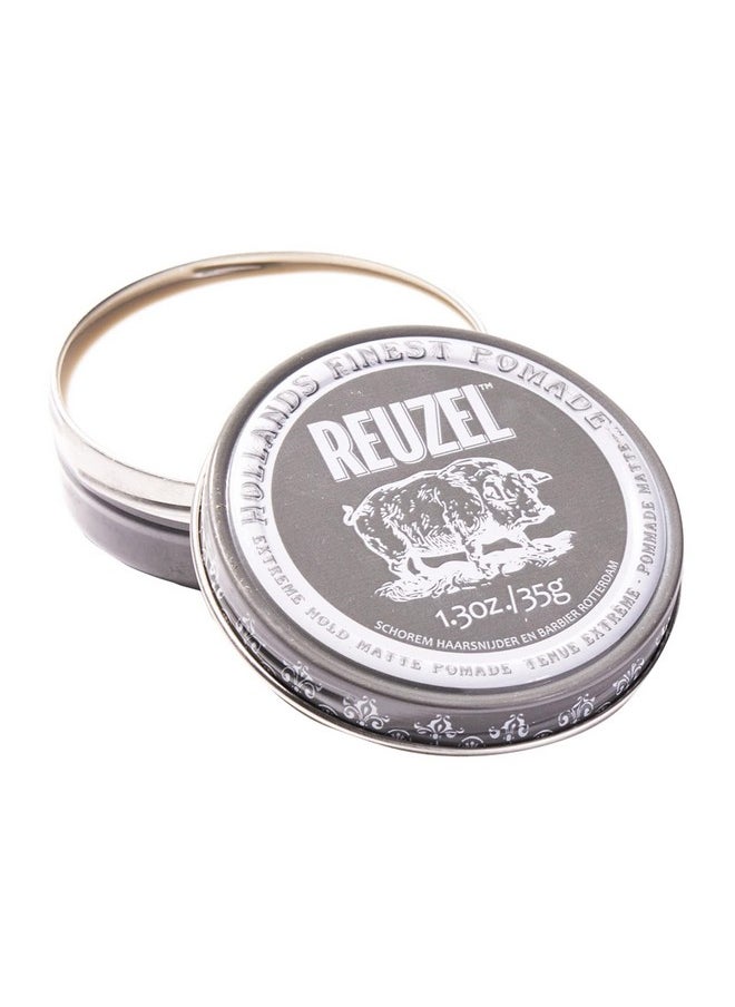 REUZEL Extreme Hold Matte Pomade, Strongest All Day Hold, Water Soluble Styling, No Shine & Flake Free, Easy To Wash Out, For and Hairstyles, 1.3 oz