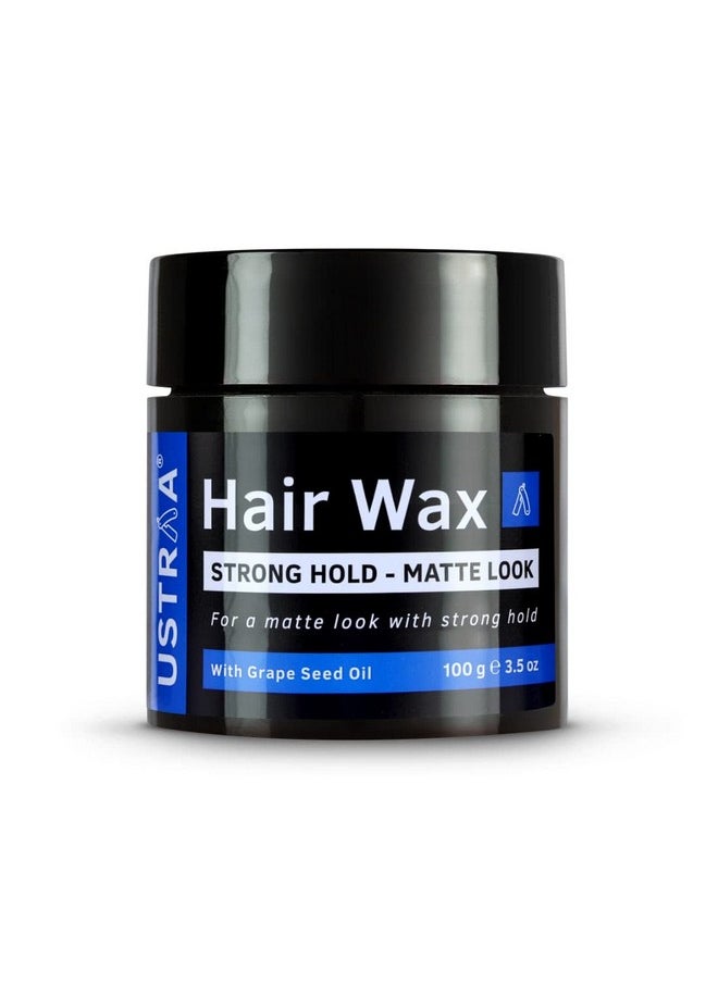Ustraa Strong Hold Hair Wax - Matte Look 100g | Non-sticky Wax, Easy-to-Wash Strong Hold | For Non-glossy Matte Finish | Without harmful chemicals or fixatives