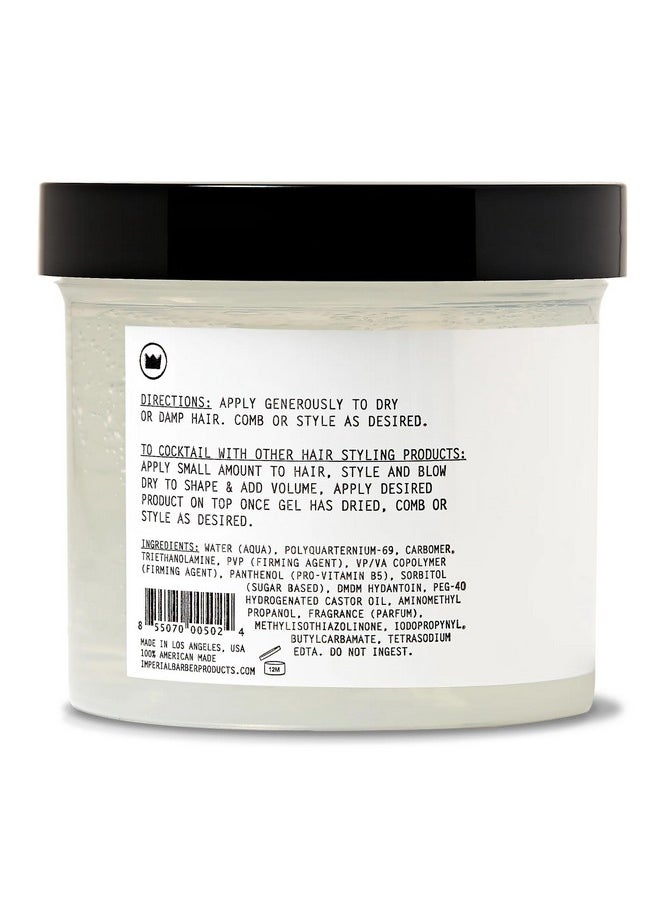 Imperial Barber Grade Gel Pomade - All Day Strong Hold, No Flaking, Water Based, Reactivatable - Natural Men's Hair Styling Product 12oz