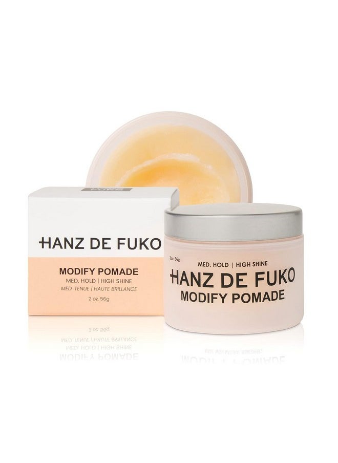 Hanz de Fuko Modify - Premium Mens Hair Styling Pomade with Medium Hold & High Shine Finish, 2oz