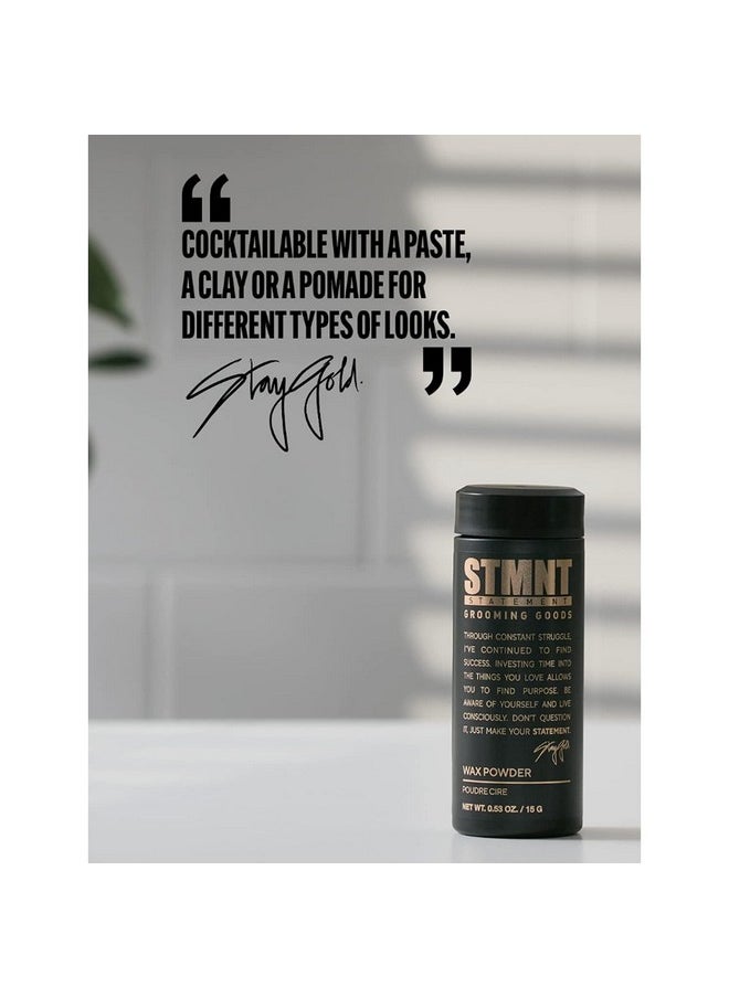 STMNT Grooming Goods Wax Powder, 0.53 oz | Semi-Matte Finish | Added Grip and Volume | Medium Control | Easy To Wash Out | Fuller Feeling Hair