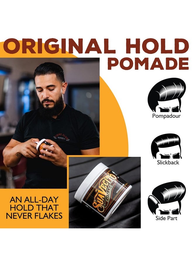 Suavecito Pomade Original Hold 4 oz, 3 Pack - Medium Hold Hair Pomade For Men - Medium Shine Water Based Wax Like Flake Free Hair Gel - Easy To Wash Out - All Day Hold For All Hairstyles