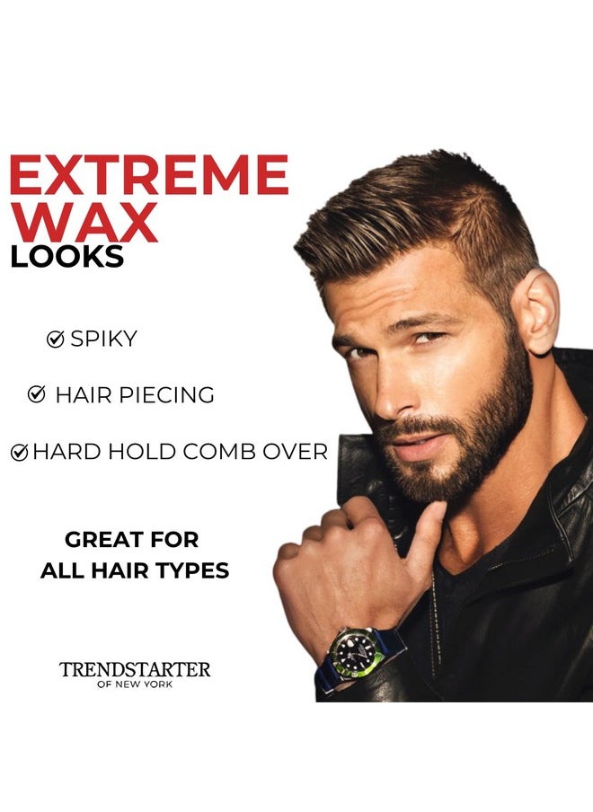 TRENDSTARTER Hair Wax - Extreme, 4oz - Matte Finish - Premium Water Based Flake-Free Hair Styling Pomade for All Hair Types - All-Day Strong Hold