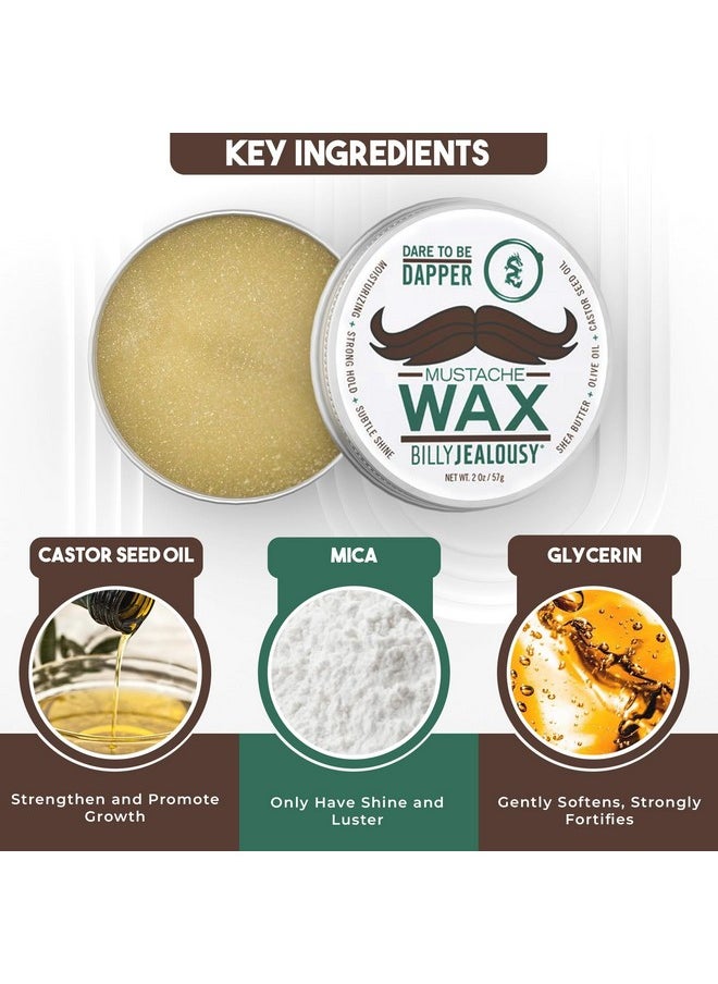 Billy Jealousy Bulletproof Strong Hold Mustache Wax, Conditioning Travel-Friendly Styling Product with Woodsy Lavender, Tropical Fruit, and Oak Moss Scent, 2 Oz