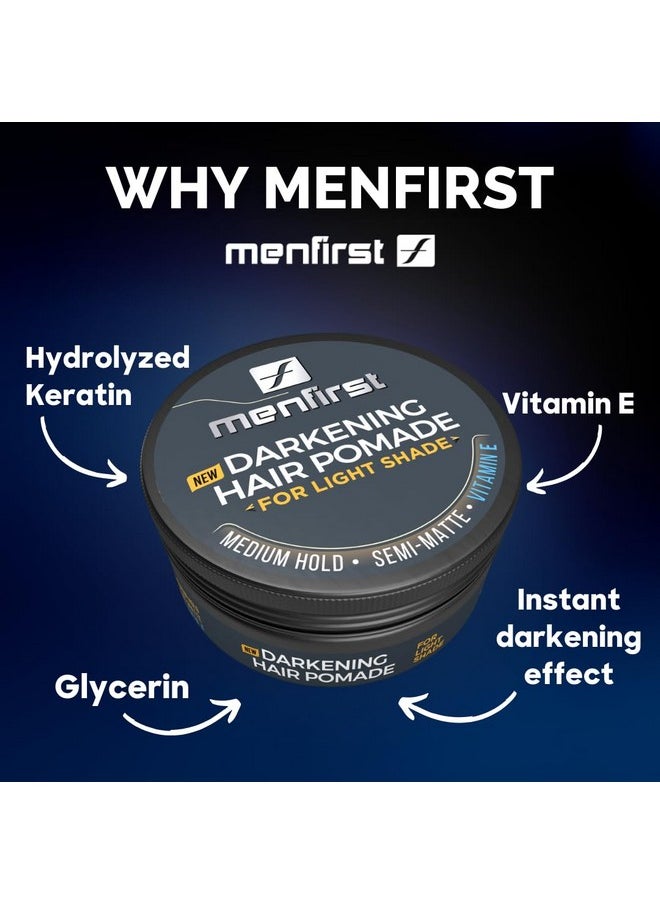 MENFIRST - Men's Hair and Beard Pomade - Instant Gray Coverage Styling Paste that Instantly Darkens White Hair - Light Brown to Blonde - 1 Pack