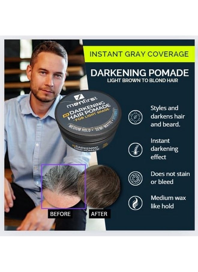 MENFIRST - Men's Hair and Beard Pomade - Instant Gray Coverage Styling Paste that Instantly Darkens White Hair - Light Brown to Blonde - 1 Pack