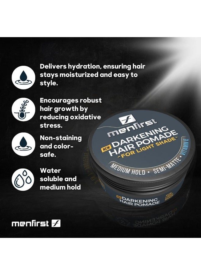 MENFIRST - Men's Hair and Beard Pomade - Instant Gray Coverage Styling Paste that Instantly Darkens White Hair - Light Brown to Blonde - 1 Pack