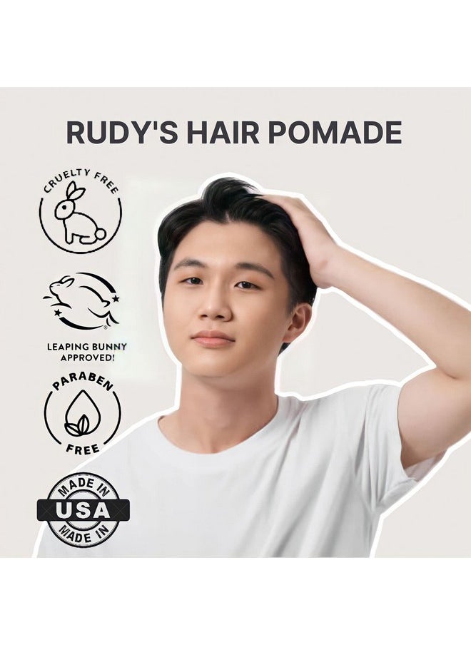 Rudy's Shine Pomade - Frizz Control with Medium Hold, Non-Greasy - for Curly or Textured Hair (2.2 oz)