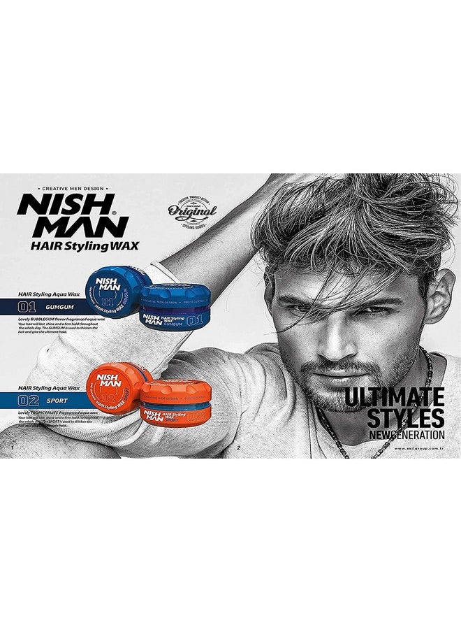 nishman Hair Styling Series (01 Gum Gum AQUA WAX, 150ml)