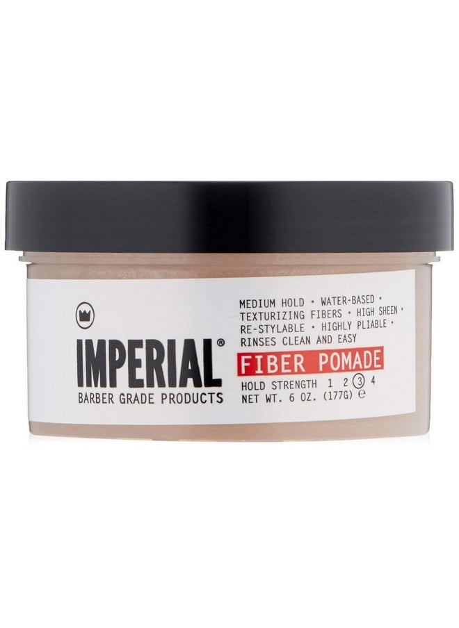 Imperial Barber Fiber Pomade - Medium Hold Water-Based High Sheen Formula with Texturizing Fibers 6 oz for Men's Hair Styling