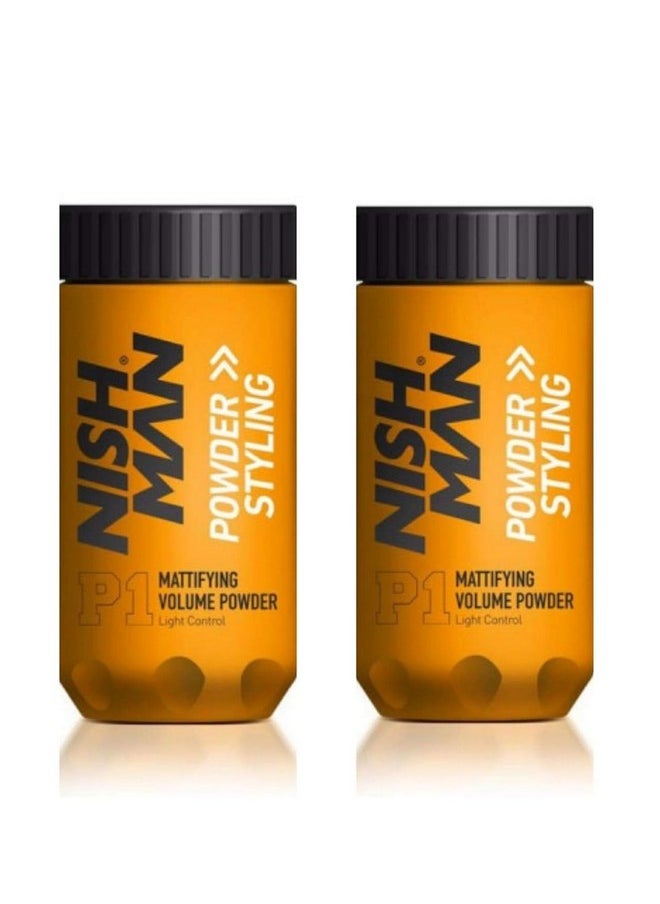 nishman 2 Pack Mattifying Volume Wax Powder
