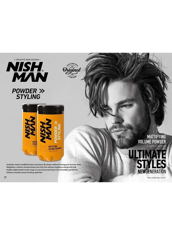 nishman 2 Pack Mattifying Volume Wax Powder