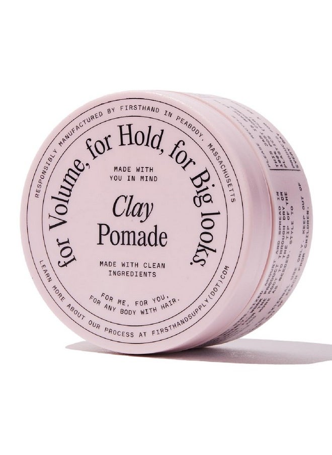 Firsthand Supply Clay Pomade - Clean & Non-toxic Hair Care Ingredients - Long Lasting & Easy to Restyle - 3oz (88ml)