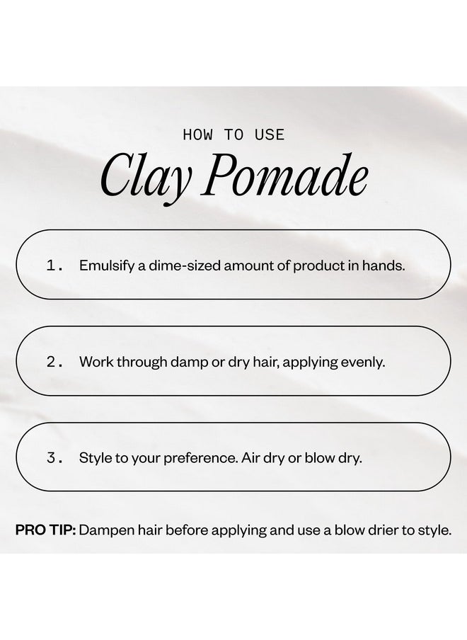 Firsthand Supply Clay Pomade - Clean & Non-toxic Hair Care Ingredients - Long Lasting & Easy to Restyle - 3oz (88ml)