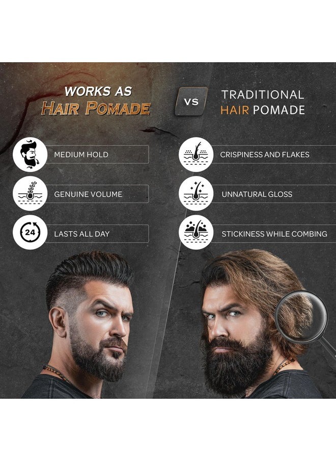 Bossman Hair & Beard Pomade - All Day Hold, Control and Moisturizing Hair, Beard and Moustache Styling Product - Natural Strong Hold Pomade - Made in USA (Stagecoach Scent)