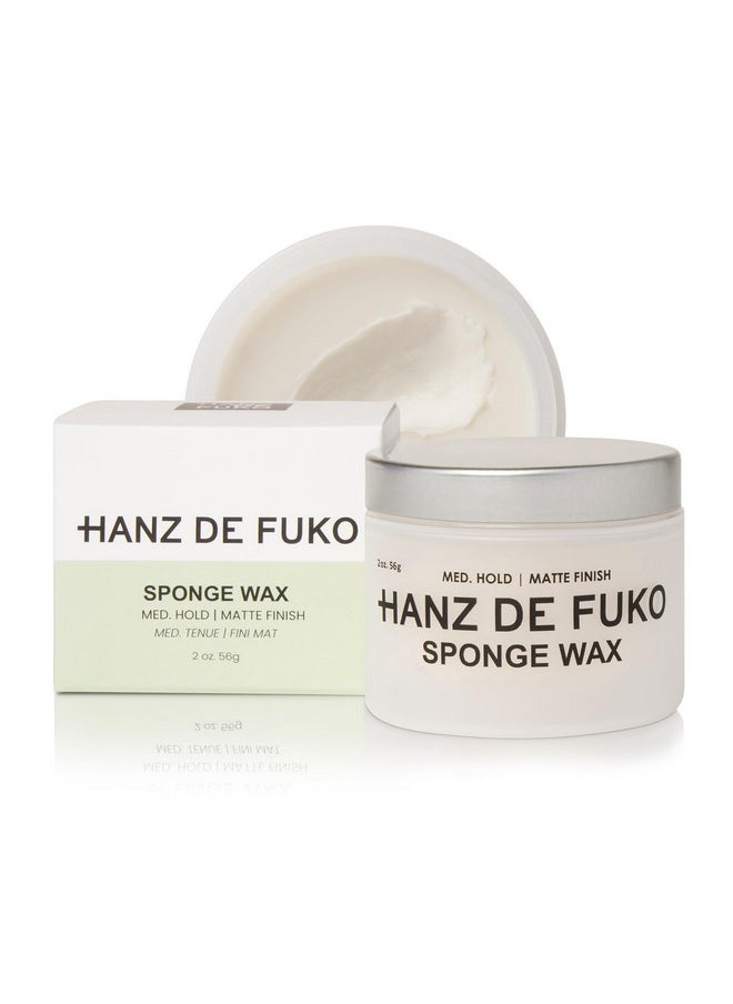 Hanz de Fuko Sponge-Wax - Premium Men’s Hair Styling Wax with Medium Hold & Semi-Matte Finish - 2oz