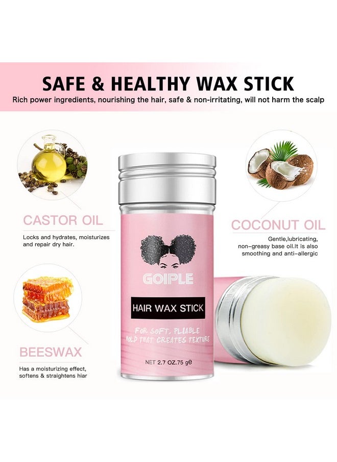 Wax Stick for Hair, Pomade Long-Lasting Wax, Smoothing & Slick Stick for Wigs, Styling Waxes for Fly Away & Edge Frizz Hair (2.7 oz)