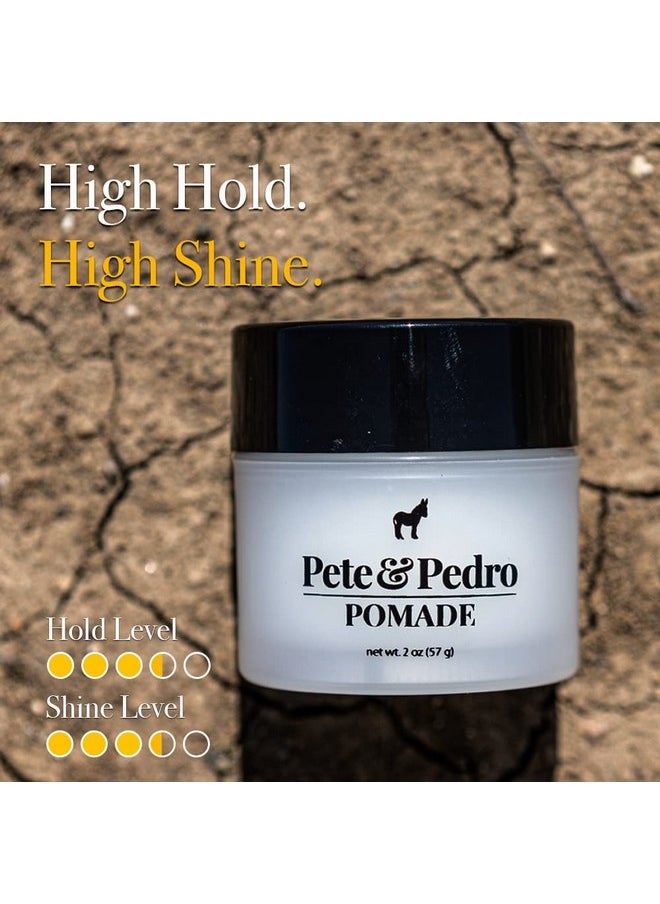 Pete & Pedro HAIR POMADE - Hair Styling Classic Pomade for Men | Medium Hold and High Shine With A Ton Of Control, Helps Slick Back Hair | As Seen on Shark Tank 2 oz.