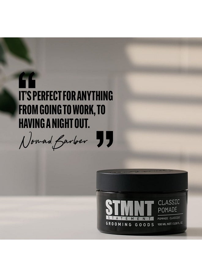 STMNT Grooming Goods Classic Pomade, 3.38 oz | Natural Shine | Strong Control | Easy to Wash Out