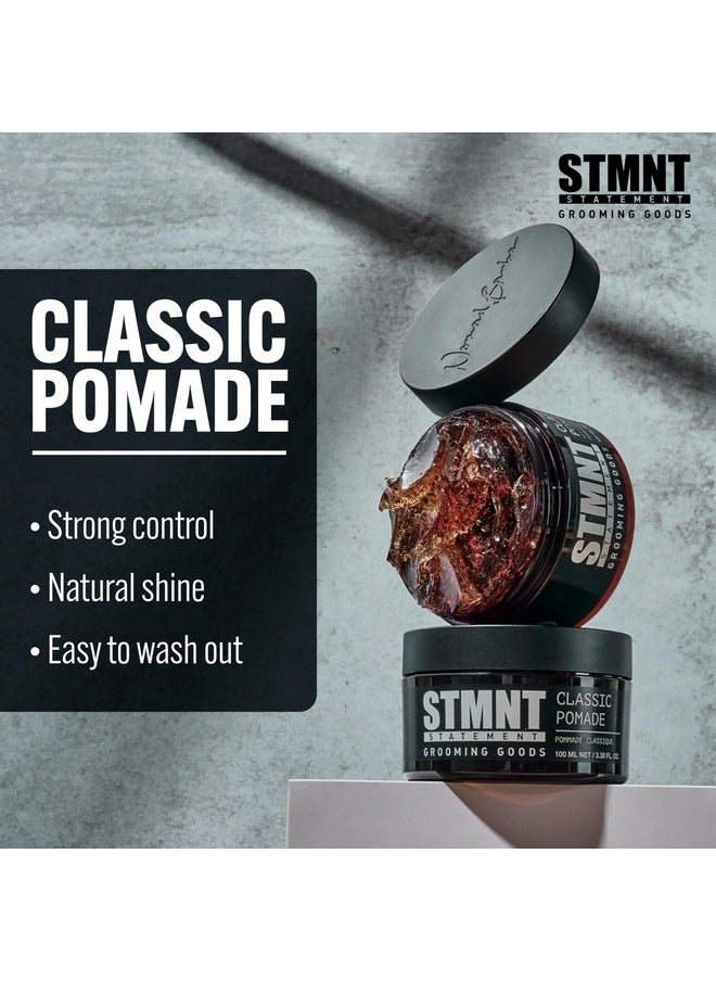 STMNT Grooming Goods Classic Pomade, 3.38 oz | Natural Shine | Strong Control | Easy to Wash Out