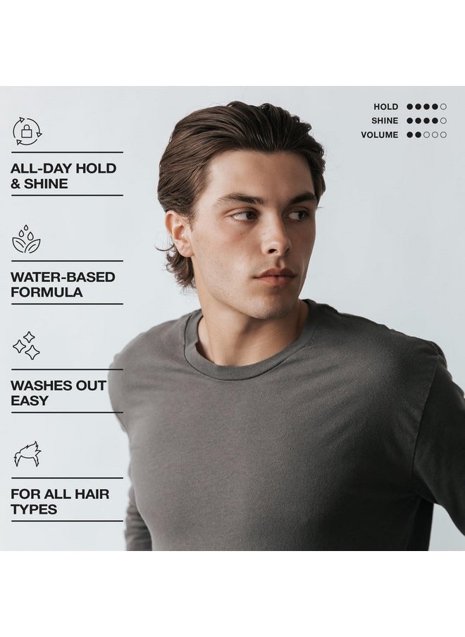 CRVFT Gel Pomade 4oz | High Shine/Medium Hold | Water Based/Water Soluble | Ideal For Short/Medium Thin/Thick Hair | For A Clean Cut Look | Men’s Styling Product [Clear], Stylist Approved [Scented]