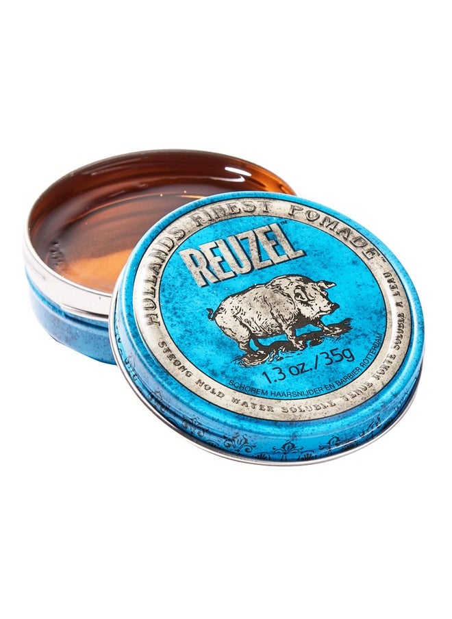 Reuzel Blue Strong Hold Water Soluble Pomade, Hair Holding Wax For Men, 1.3 oz