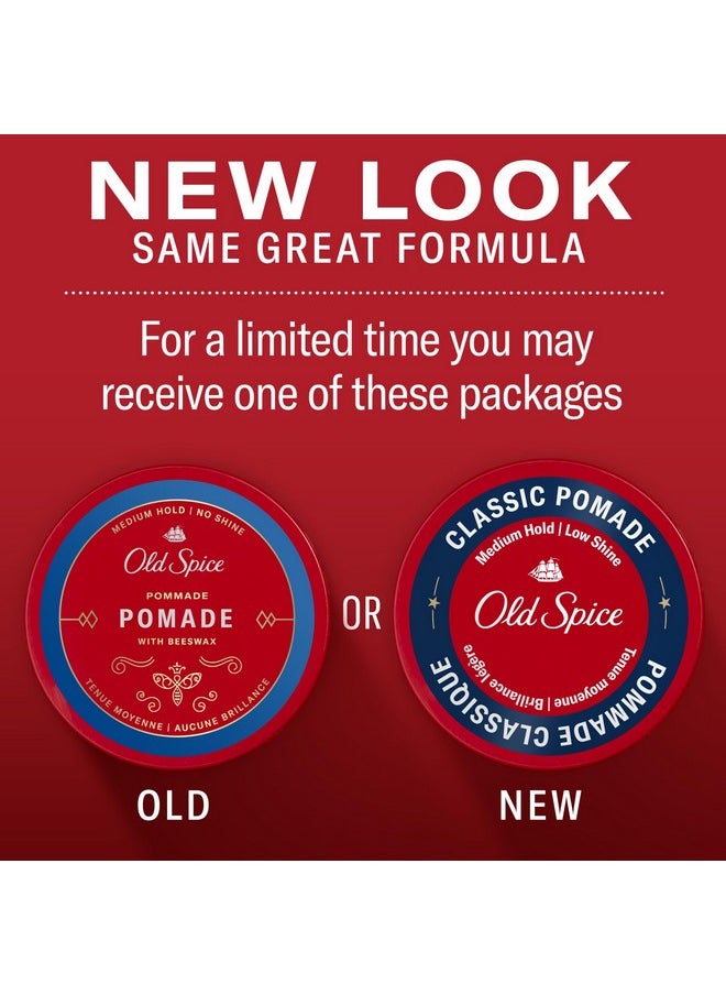 Old Spice Classic Pomade for Men Twin Pack, Medium Hold, Low Shine Hair Wax, For All Hair Types, 2.22 Oz Each (Set of 2)
