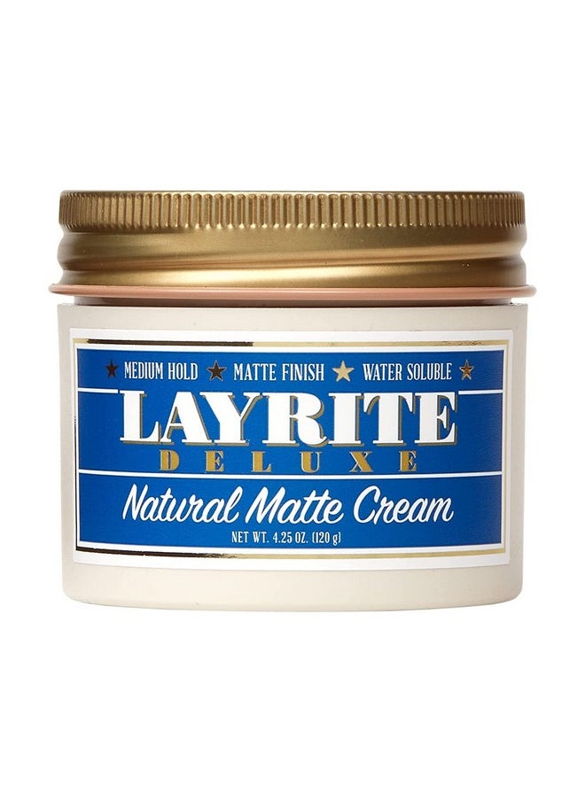 Layrite Natural Matte Cream, Basic, White, Mild Cream Soda, 4.25 Ounce