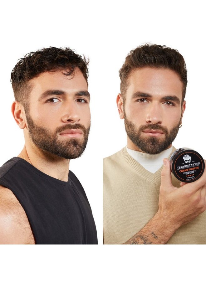 TRENDSTARTER - CREAM POMADE (4oz) - Medium Hold - Low Shine - Water-Based All-Day Hold Premium Hair Styling Putty Products